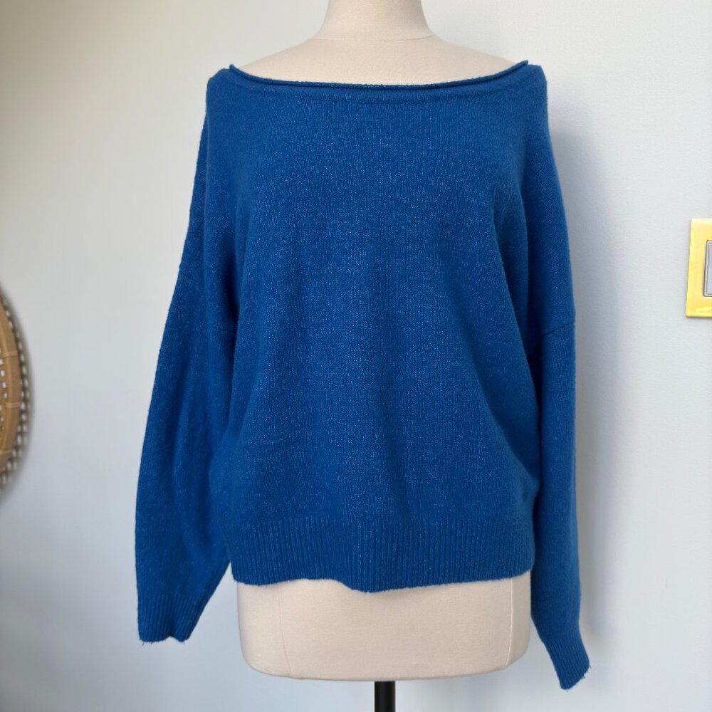 Abercrombie & Fitch Blue 'Fluffy Dolman Sweater'